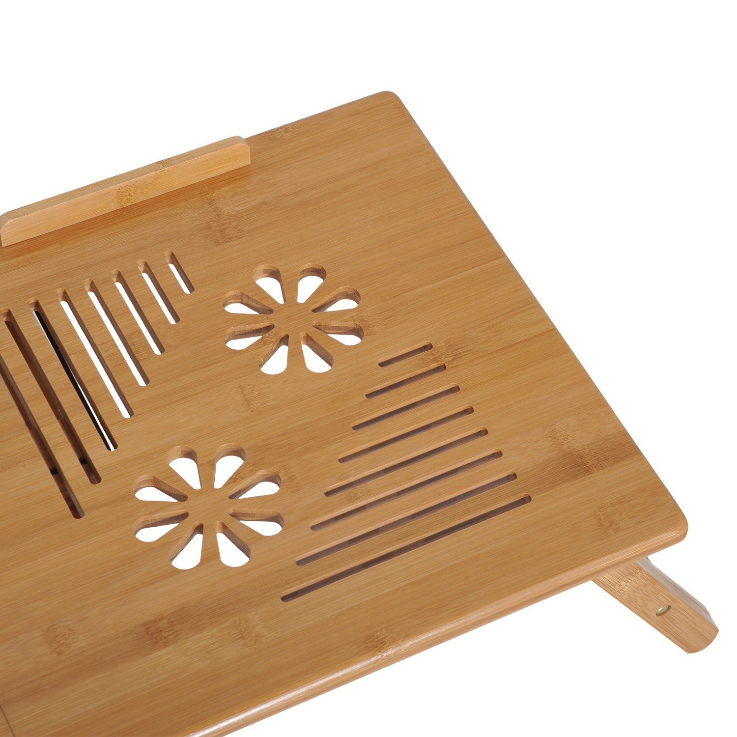 Buy 55Lx35Wx 22-30H cm Portable Bamboo Laptop Desk With Drawer and