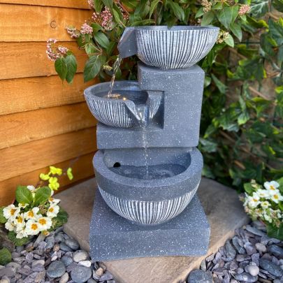 3 Bowl Pour Contemporary Water Feature