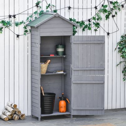  Wooden Shed Utility Timber Garden Storage Roof Tool Cabinet Lockable Door