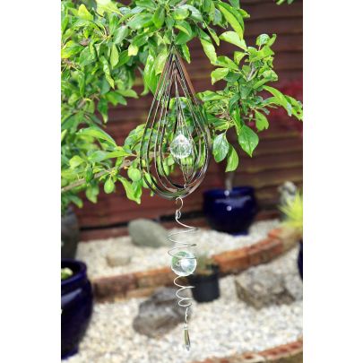 Stainless Steel Wind Spinner - Pear and Tail Clear