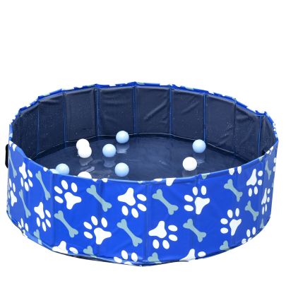  Dog Swimming Pool Foldable Pet Bathing Shower Tub Padding Pool Φ100cm S