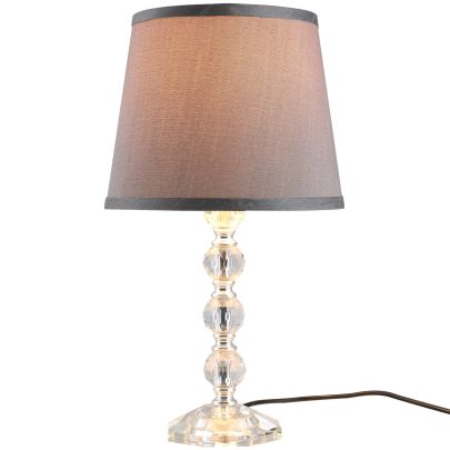  Crystal Glass Bedside Table Lamp Grey