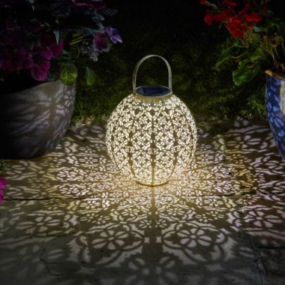 1080022MO | Damasque Cream Garden Lantern