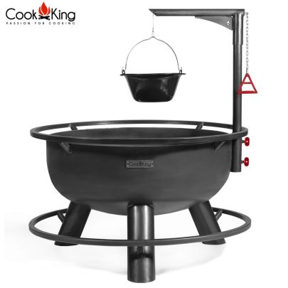 Cook King Bandito Fire Bowl With Adjustable Grill Plate