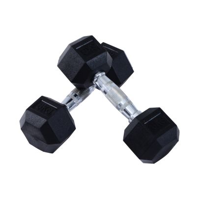  2x6kg Hex Dumbbells Set Rubber Dumbbells Weight Lifting Equipment Fitness Home Gym