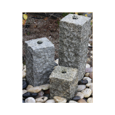 Eastern Set Of 3 Granite Columns (20 | 35 | 50x15x15) Water Feature