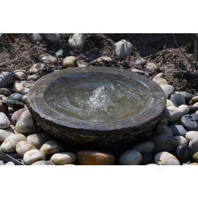 Eastern Black Limestone Babbling Bowl (15x50x50) Solar Water Feature