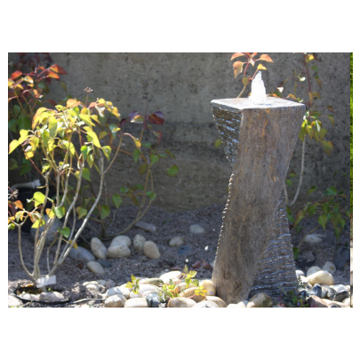 Eastern Black Limestone Twist Two Chiselled & Two Polished Sides (60x20x20) Water Feature