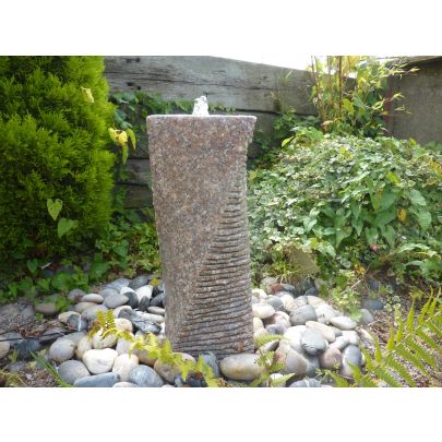 Eastern Pinky Granite Twist Two Chiselled & Two Polished Sides (75x22x22) Water Feature