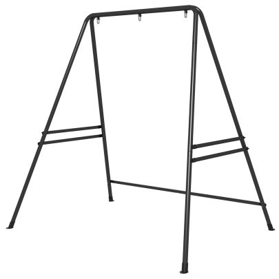 Outsunny Hammock Chair Stand, Hanging Heavy Duty Metal Frame Hammock Stand for Hanging Hammock Air Porch Swing Chair, Egg Cahir, Indoor & Outdoor Use, Black