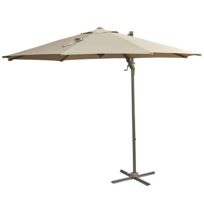 3 m Beach Hanging Umbrella Parasol-Khaki