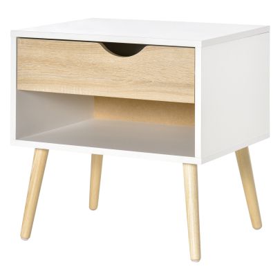  Bedside Table with Drawer and Shelf, Nightstand, Storage Chest for Bedroom