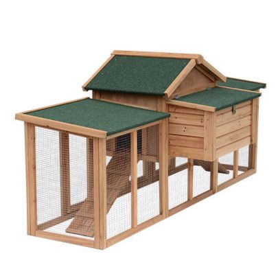  Wooden Chicken Coop Backyard Hen Cage House Poultry w/ Nesting Box Run