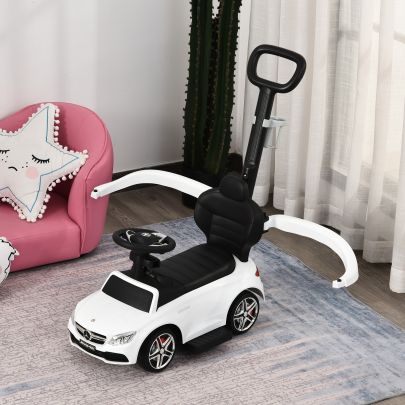   Toddlers Push Along Car Licensed PP Mercedes-Benz Ride On Stroller White