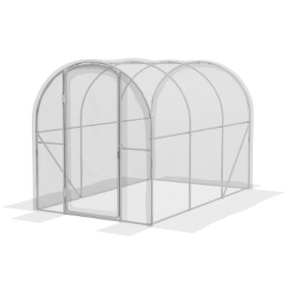 Outsunny Polytunnel Greenhouse Walk-in Grow House with PE Cover, Door and Galvanised Steel Frame, 3 x 2 x 2m, Clear