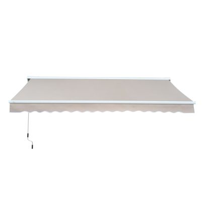  3.5Lx2.5M Retractable Manual/Electric Awning-Cream White/White 