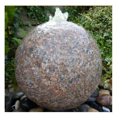 Eastern Flamed Surface Pinky Sphere (35x35x35) Solar Water Feature