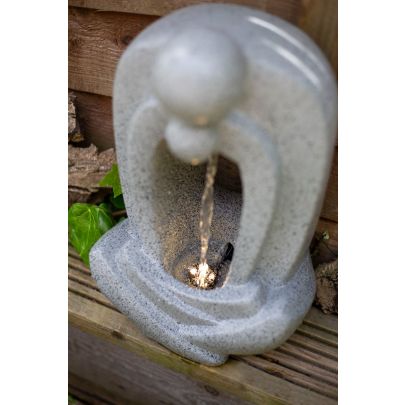 Zen Pour with Lights Contemporary Solar Water Feature