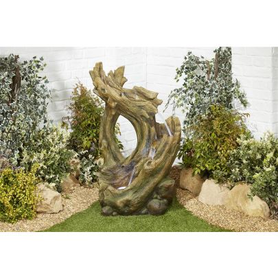 Kelkay Solar Knotted Willow Falls with lights Water Feature