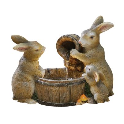Kelkay Playful Bunnies with lights Water Feature