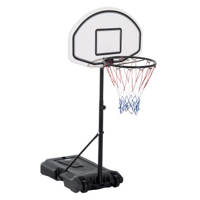  Steel Frame Freestanding Basketball Hoop Height Adjustable Basketball Stand Black