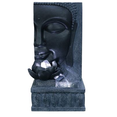 Tranquil Buddha Wall Oriental Solar Powered Water Feature