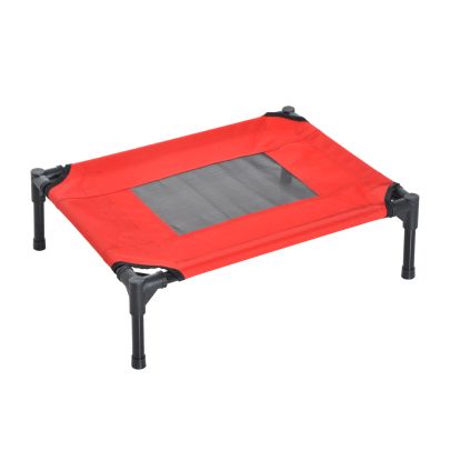  Medium Elevated Pet Bed, 76Lx61Wx18H cm-Black/Red