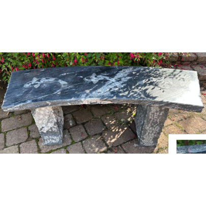 Curved Koi Bench Black Marble