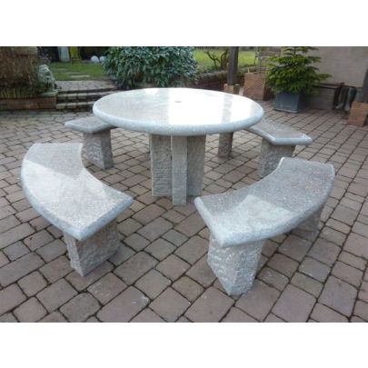 Richmond Table Set Grey Or Pinky Granite Polished Edge (120x120x120)