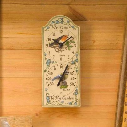 5064006 | Birdberry Clock & Thermometer 12 Inch Garden Clock