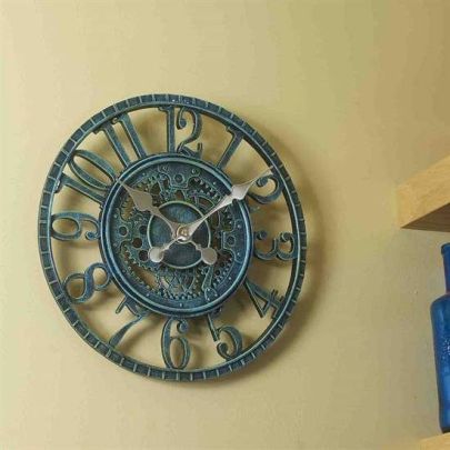 5065011 | Newby Mechanical Verdigris 12 Inch Garden Clock