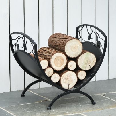 Iron Arched Opaque Log Rack Black