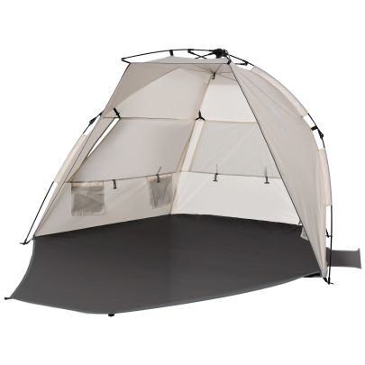  Beach Tent for 1-2 Person Pop-up Design with 3 Mesh Windows & Carrying Bag Cream