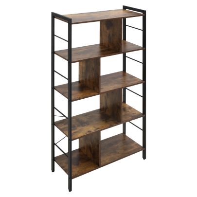  Storage Shelf Bookcase Closet Floor Standing Metal Frame Display Rack