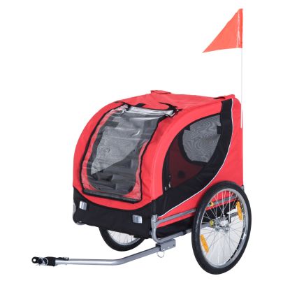  Folding Bicycle Pet Trailer W/Removable Cover-Red