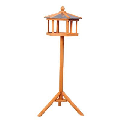 Pawhut Wooden Bird Table Feeder Station Wooden Parrot Stand