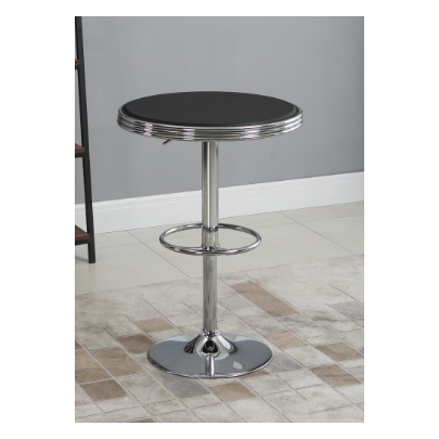  Round Height Adjustable Pub Table  bar Table Faux Leather Tabletop and Footrest