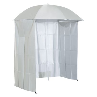  2.2M Fishing Umbrella Parasol W/ Side-Cream White
