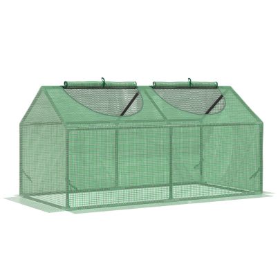 Outsunny Mini Greenhouse, Small Plant Grow House for Outdoor with Durable PE Cover, Observation Windows, 119 x 60 x 60 cm, Green