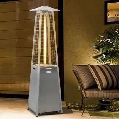  11.2KW Outdoor Patio Gas Heater Standing Tower Heater w/ Regulator and Hose