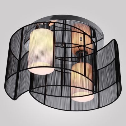  40x25cm Metal Ceiling Light Pendant with Fabric Finish Black