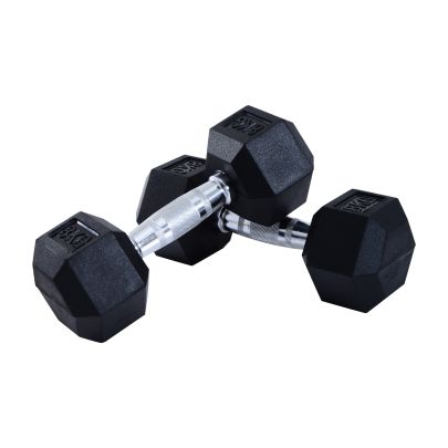  2x10kg Hex Dumbbells Set Rubber Dumbbells Weight Lifting Equipment Fitness Home Gym