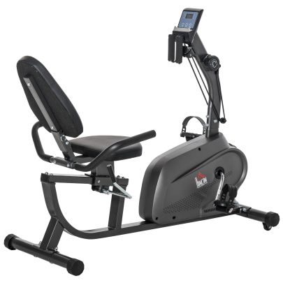  Exercise Training Workout Stationary Cycling Bike w/ LCD Monitor & Pad Holder