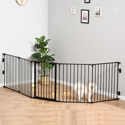 Stair Gate Dog Pens Pet PlayPen 5-Panel Fireplace Christmas Tree Fence Stair Barrier