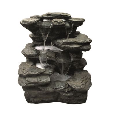 Solar Flowing Spring Slate Falls Water Feature