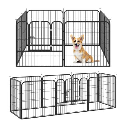  4 Sizes Dog Pens Pet Puppy PlayPen Rabbit Puppy Cage Folding Run Fence Garden Metal Hutch