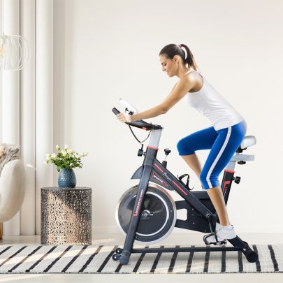  Belt-Driven Exercise Bike Home Fitness Trainer W/ Adjustable Resistance, LCD Display-Black