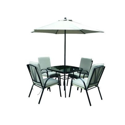 Amalfi Aluminium 4 Seater Dining Set With Square Table In Black