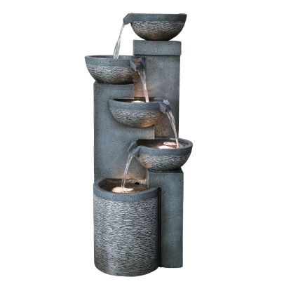 Aqua Creations Solar  Greenville Pouring Bowls Contemporary Water Feature