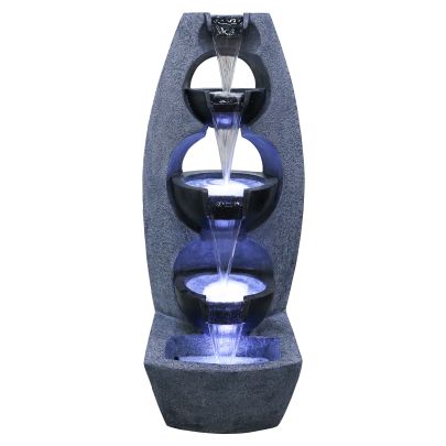 Aqua Creations Solar  Chester Stacked Bowls Contemporary Water Feature